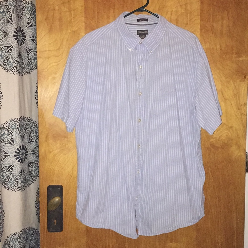 Men’s St. John’s Bay Blue Striped Button Down Shirt Size XL